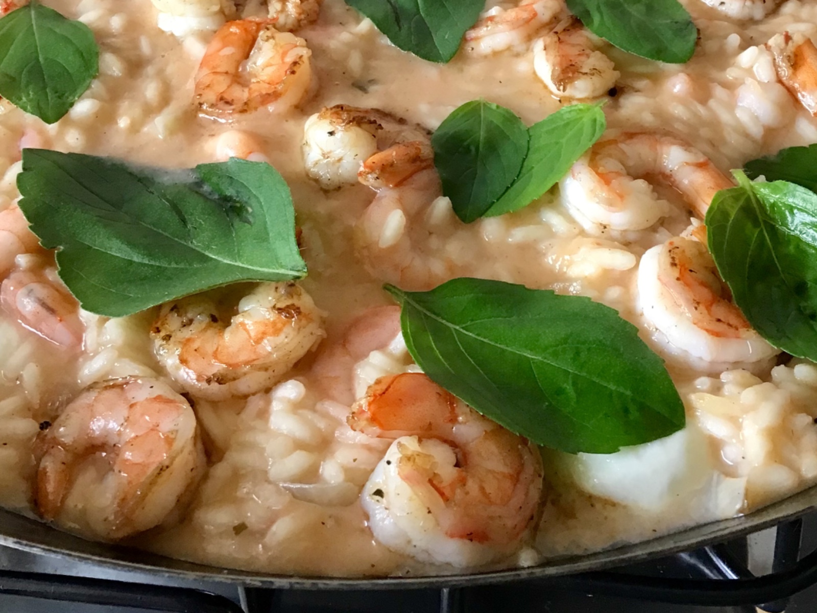 Risoto de Camarão com Mozzarella de Búfala